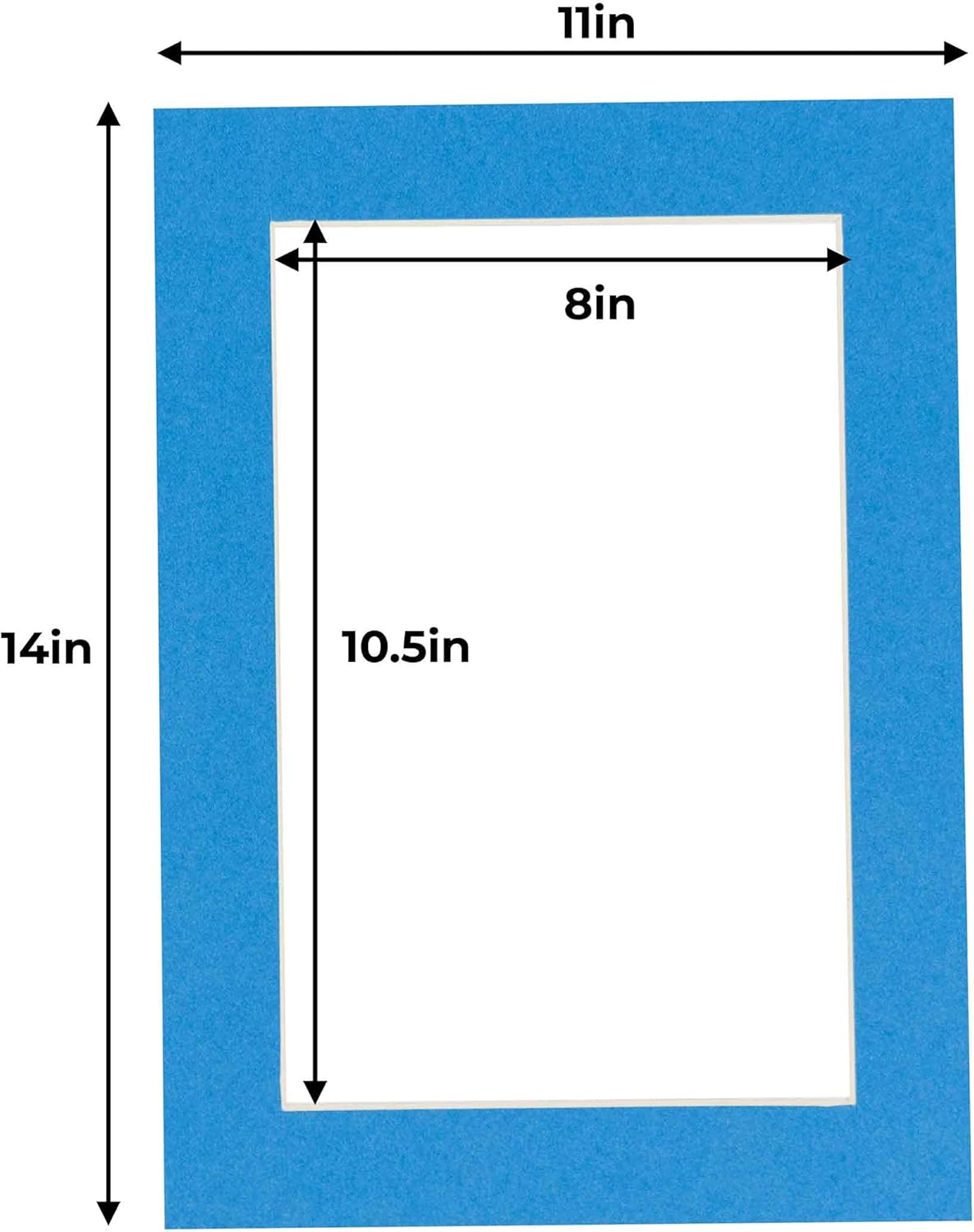 11x14 Mat for 8.5x11 Photo - Precut Bay Blue Picture Matboard for Frames Measuring 11 x 14 Inches - Bevel Cut Matte to Display Art Measuring 8.5 x 11 Inches - Acid Free ONE MAT