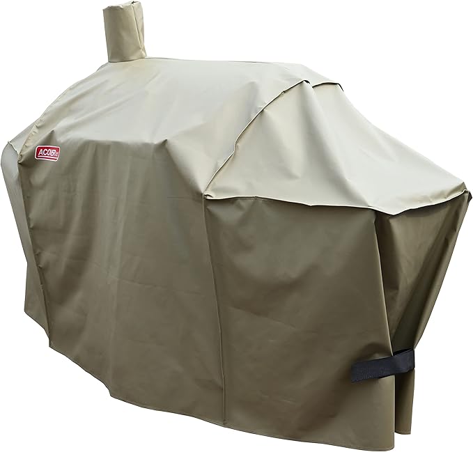 Smoker Grill Cover Sized for Char-Griller Charcoal Grill 2190 and 2197 Heavy Duty Waterproof Patio 600D Canvas Barbeque BBQ Grill Cover G21623(Brown)