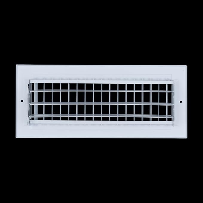 [2 Pack] Fits 12x4 Duct Opening Steel Adjustable Air Supply Grille by Handua | Register Vent Cover Grill for Sidewall and Ceiling | White | Outer Size: 13.75" X 5.75"