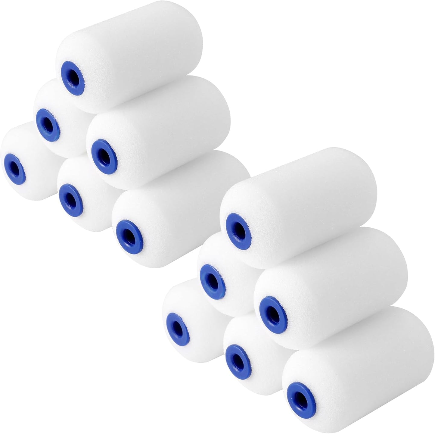 WORKPRO Small Paint Roller 2.5 inch 12-Pack, Mini Foam Paint Roller Covers for Small Touch-Up, Art Crafts, Furniture, Cabinets, High-Density Sponge Paint Roller Replacement for Painting Walls, Doors