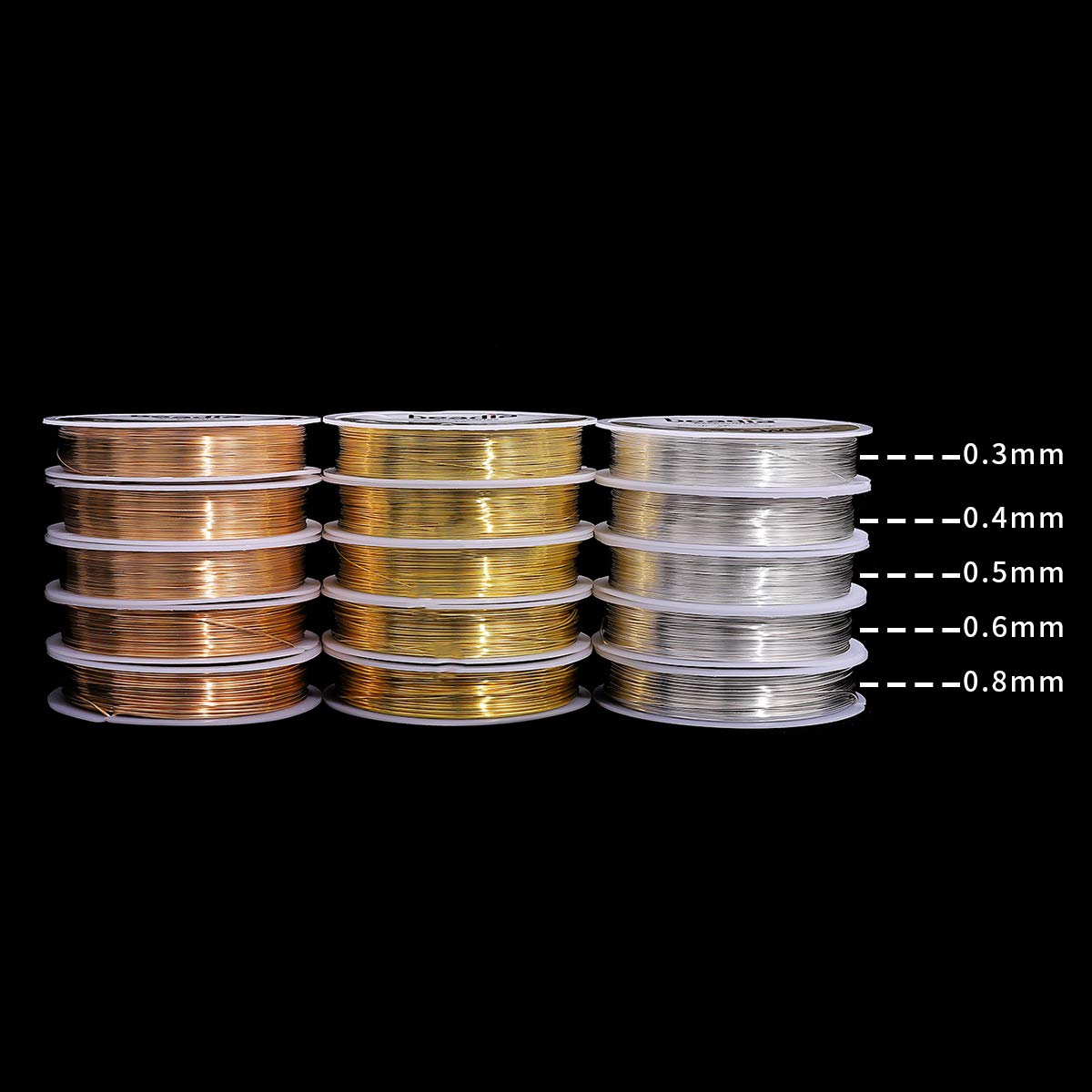 KC Gold Copper Wire 0.6mm Bead Cord for Bracelet Necklace Charm Beading Jewelry Making 16yard