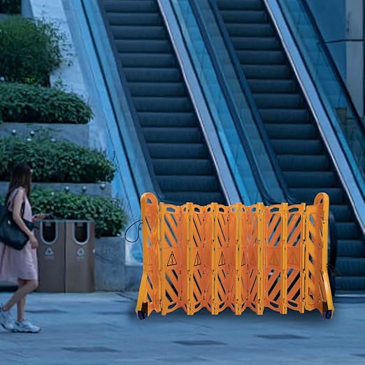 Yeeoy 13 Foot Safety Barrier, Expandable Mobile Barricade System, Commercial Foldable Barriers, Portable Traffic Barricade Fence for Construction, Traffic Control, Driveway Gate