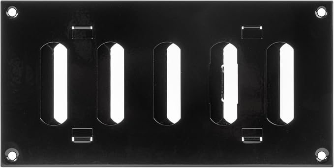 Vent Systems 8" x 4" Inch (Outer Dimensions) Metal Air Vent Grille - Black Adjustable Register Vent Cover - Open/Close Air Supply Intake Wall Vent - Heating/Cooling Ceiling Grille for House, Garage