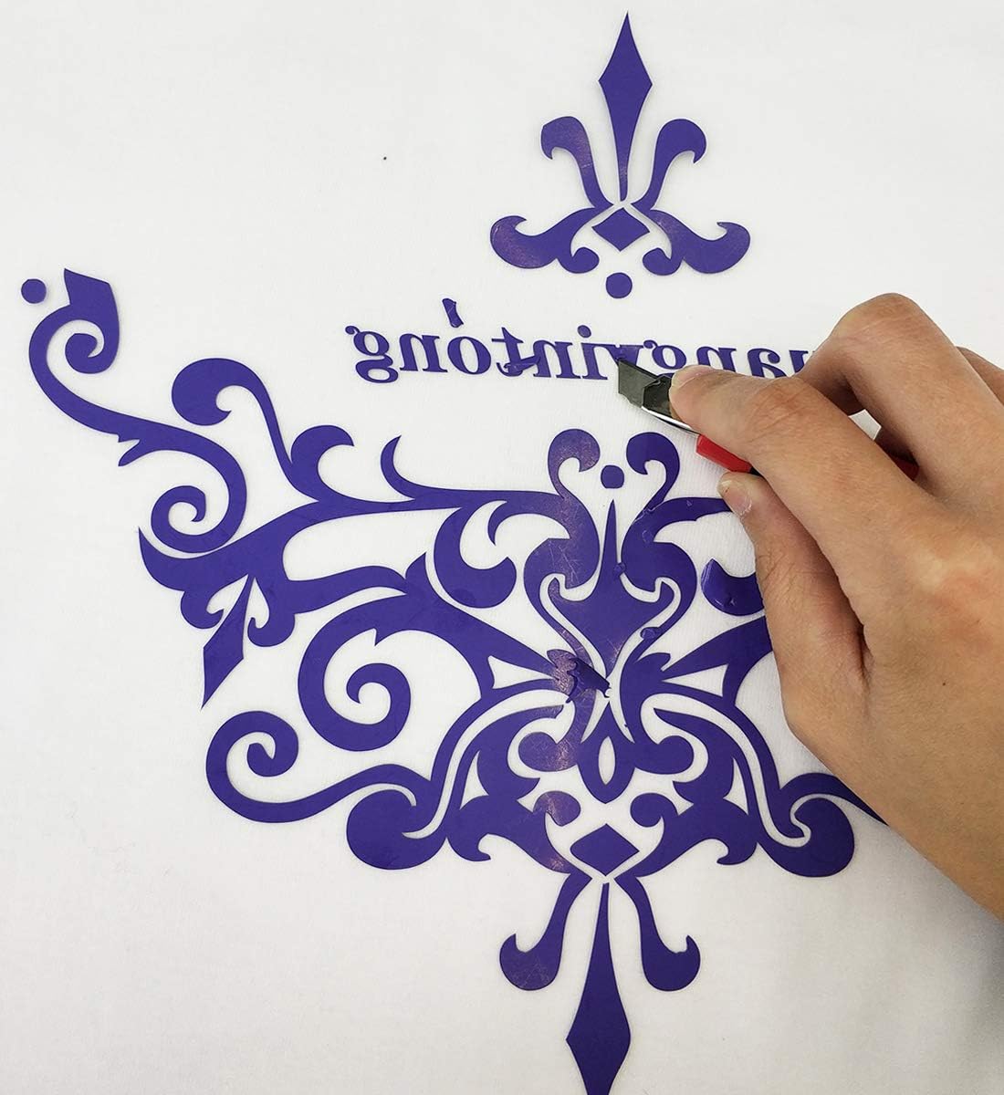 guangyintong Purple Matte HTV Vinyl Roll, 12" x 10ft, Heat Transfer for T-Shirts, All Cutter Machine Compatible, DIY Design, Sports Mesh, Cotton, Polyester, Fade Resistant