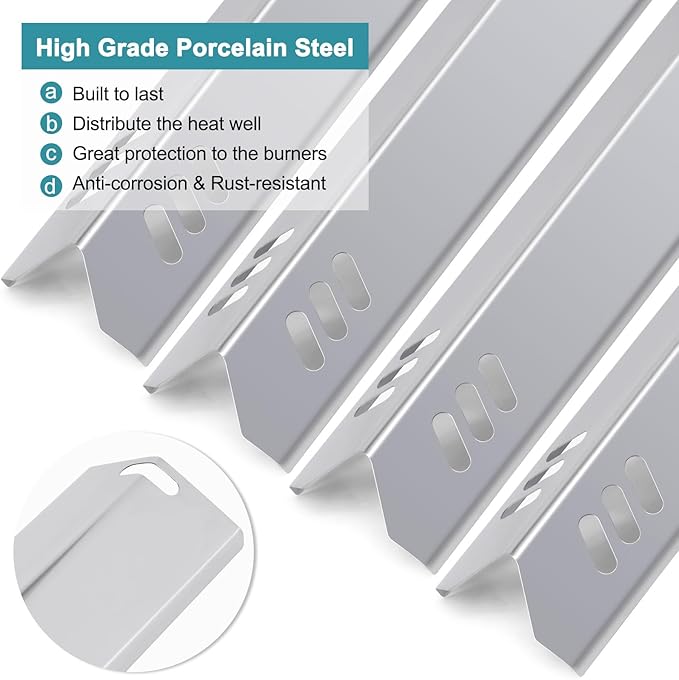 Criditpid Replacement Parts for Dyna Glo DGF493BNP, DGB494SPB, Backyard Grills BY13-101-001-12, BY14-101-001-099, Uniflame GBC1343WP-U. Grill Grates, Heat Plates Shields for Dyna-Glo Grill Parts.