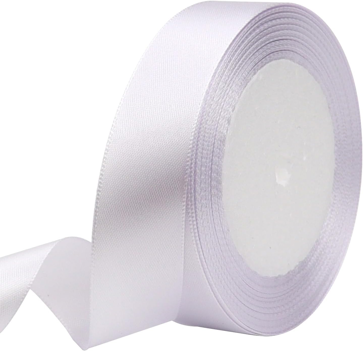 White Solid Satin Ribbon 1 Inch 25 Yards Solid Polyester Fabric Ribbon for Gift Wrapping Wedding Christmas Baby Shower Birthday Party Decoration Handmade Immortal Flower Craft