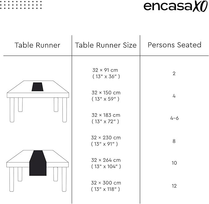Encasa XO Cotton Dining Table Runner | Buffalo Blue Checks | Size 13x118 in - Machine Washable & Durable