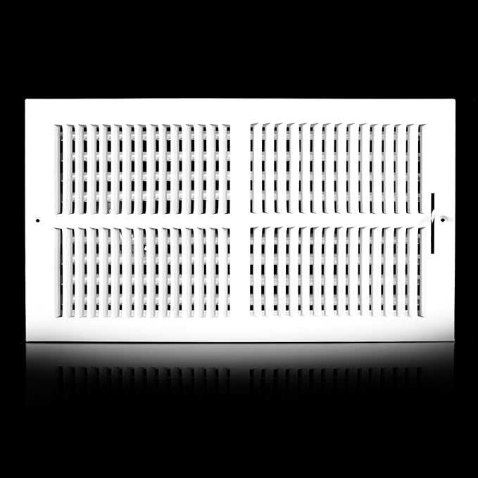 20x10 Vent Register [Duct Opening], Vent Covers for Home Ceiling, Two-Way Ventilation Register, Adjustable Solid Steel Wall Register Vent Cover (20"W x10"H [Duct Opening])