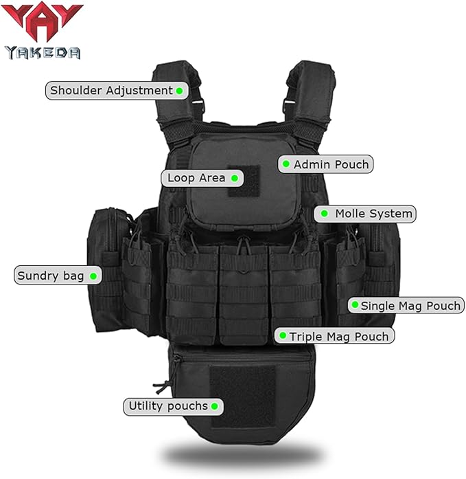 YAKEDA Outdoor Removable CS Training Vest, Molle Breathable Training Quick Adjustable Game Vest