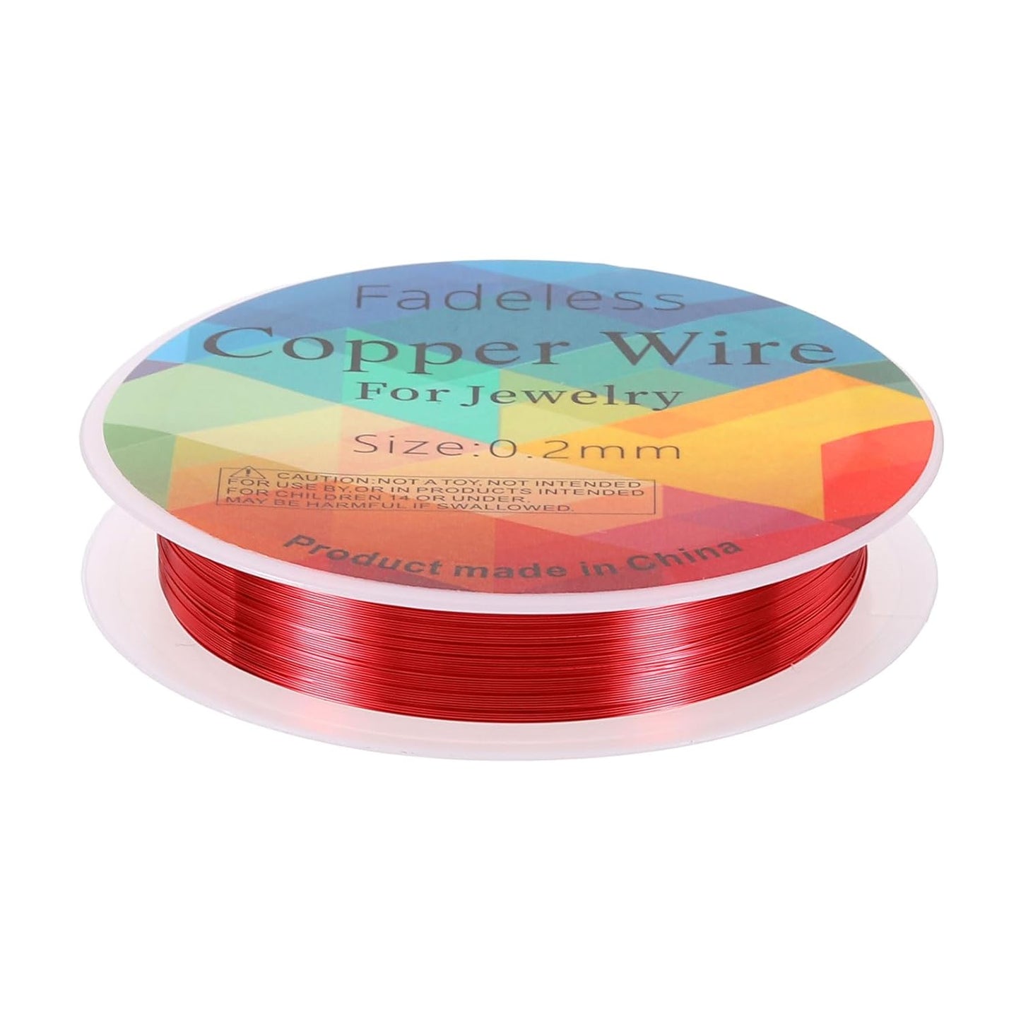 HARFINGTON 82ft Jewelry Wire, 32 Gauge (0.2mm) Brass Craft Soft Metal Tarnish Resistant Copper Beading Wire for Jewelry Making Supplies Crafting, Bright Red