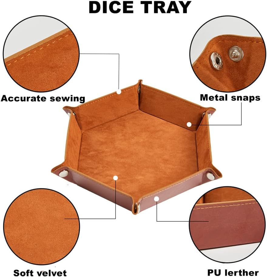 DND Dice Set 42 Pcs Polyhedral Dungeons and Dragons Rolling Dice for D&D RPG MTG Table Games Dice Bulk with Colorful Drawstring Bags and Dice Tray (Double-Color)