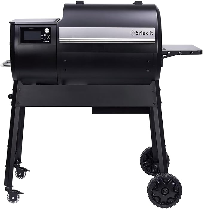 Brisk It Origin-580 Electric Wood Pellet Smoker Grill – A.I. Smart BBQ Grill with WiFi, 580 sq.in Cooking Area, 7-in-1 Outdoor Grill & Smoker, PID Controller (Up to 500°F), Meat Probe