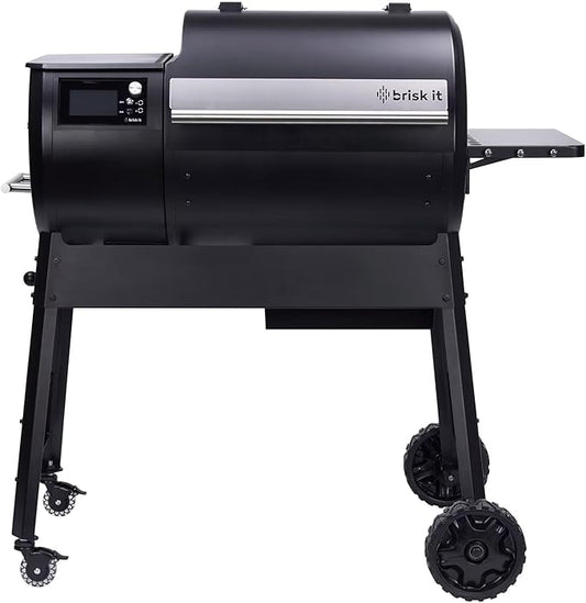 Brisk It Origin-580 Electric Wood Pellet Smoker Grill – A.I. Smart BBQ Grill with WiFi, 580 sq.in Cooking Area, 7-in-1 Outdoor Grill & Smoker, PID Controller (Up to 500°F), Meat Probe