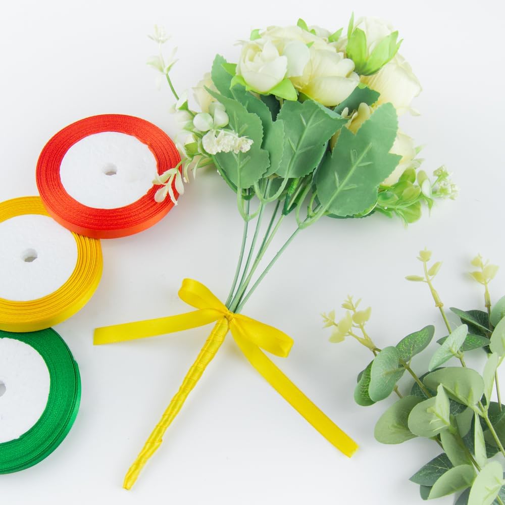 5/8 Inch 25 Yards Satin Ribbon Light Blue, Solid Color Fabric Ribbon for Gift Wrapping, Wedding, Polyester Gift Ribbon for Birthday Party Decoration, Craft, Hair, Floral, Sewing