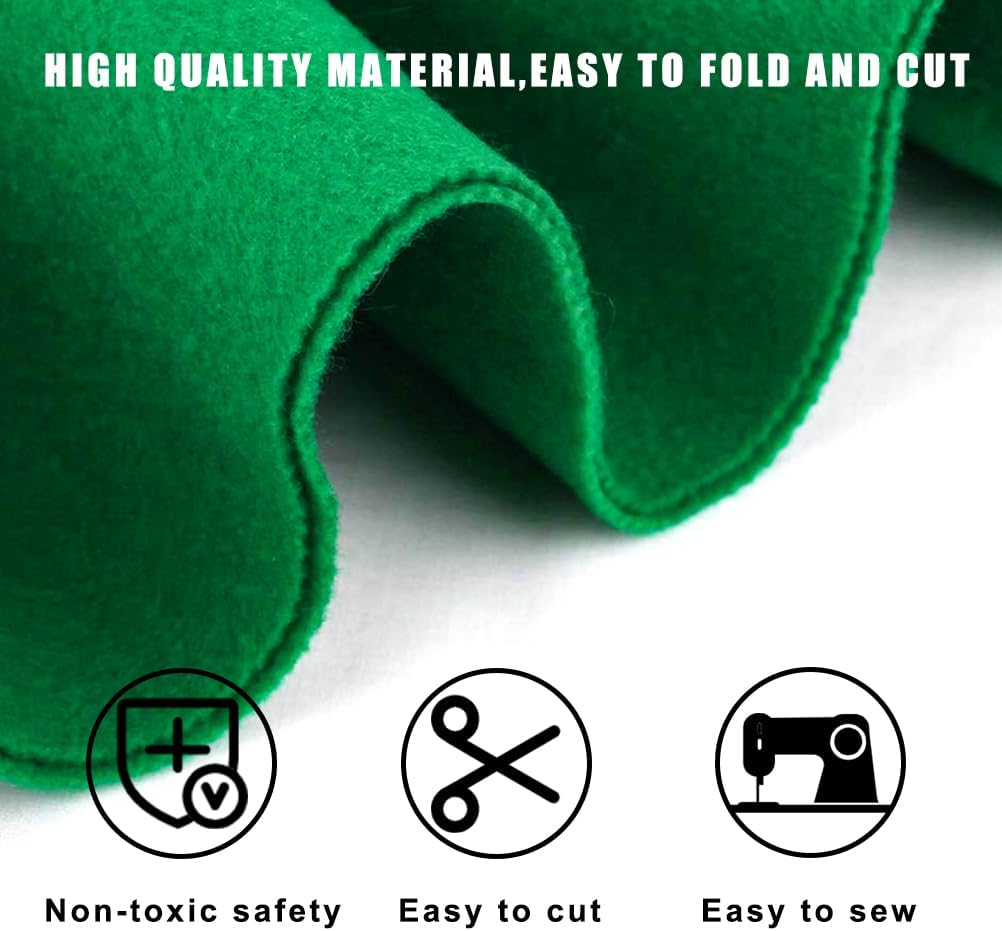 24 Pcs Felt Sheets for Crafts, 8 X 12 Inch Christmas Red Yellow White Fabric, 1mm Thick A4 Stiff Sheets for Patchwork