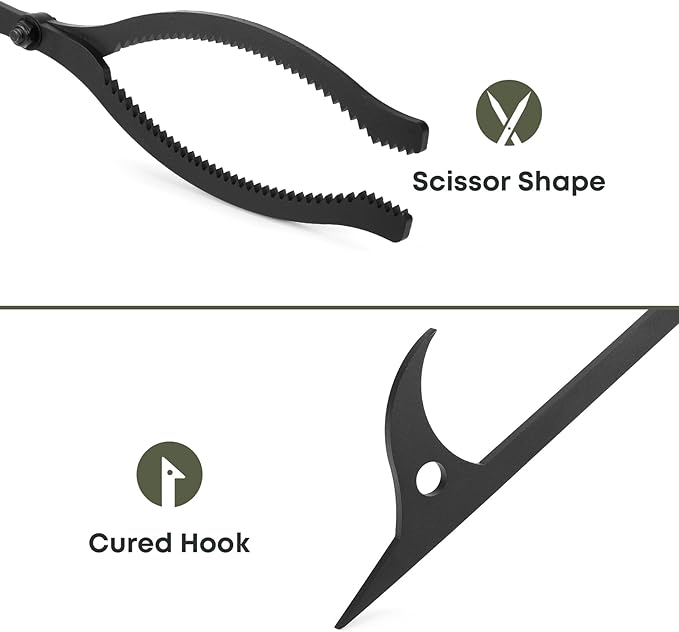 Stanbroil 40" Firewood Tongs and Fire Poker Set, Large Campfire Tongs Tool Set for Fireplace and Camping Fire Pit Wood Stove Indoor & Outdoor Use