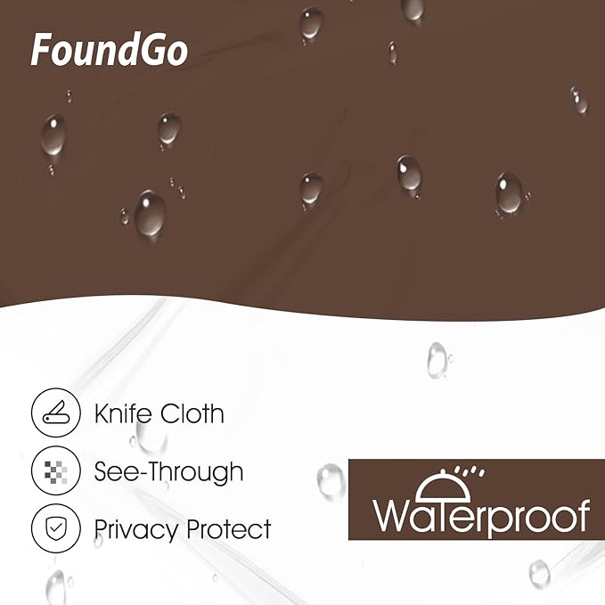 FoundGo 8'H x 8'W Vinyl Curtains for Patio 19oz, Outdoor Clear Vinyl Patio Enclosure,Heavy Duty Clear Tarp Waterproof PVC Tarps with Grommets for Pergola, Balcony,Porch,Gazebos，-4℉ Cold Resistant
