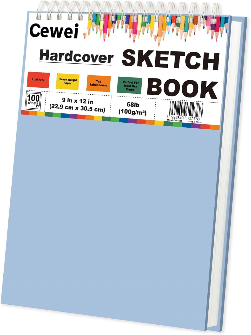 Classroom Must Haves, Sketch Pad for Kids Ages 8-12, 1 Pack-100 Sheets 9 by 12 Sketchbook for Kids, 68lb/100gsm Drawing Paper Pad, Spiral Sketch Books for Adults, Art Supplies for College Students.