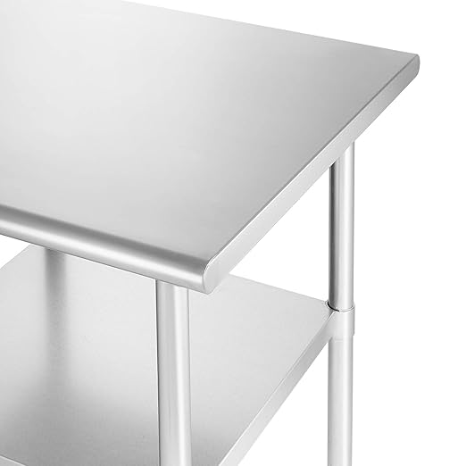 GRIDMANN Stainless Steel Work Table 24 x 24 Inches, NSF Commercial Kitchen Prep Table with Under Shelf for Restaurant and Home