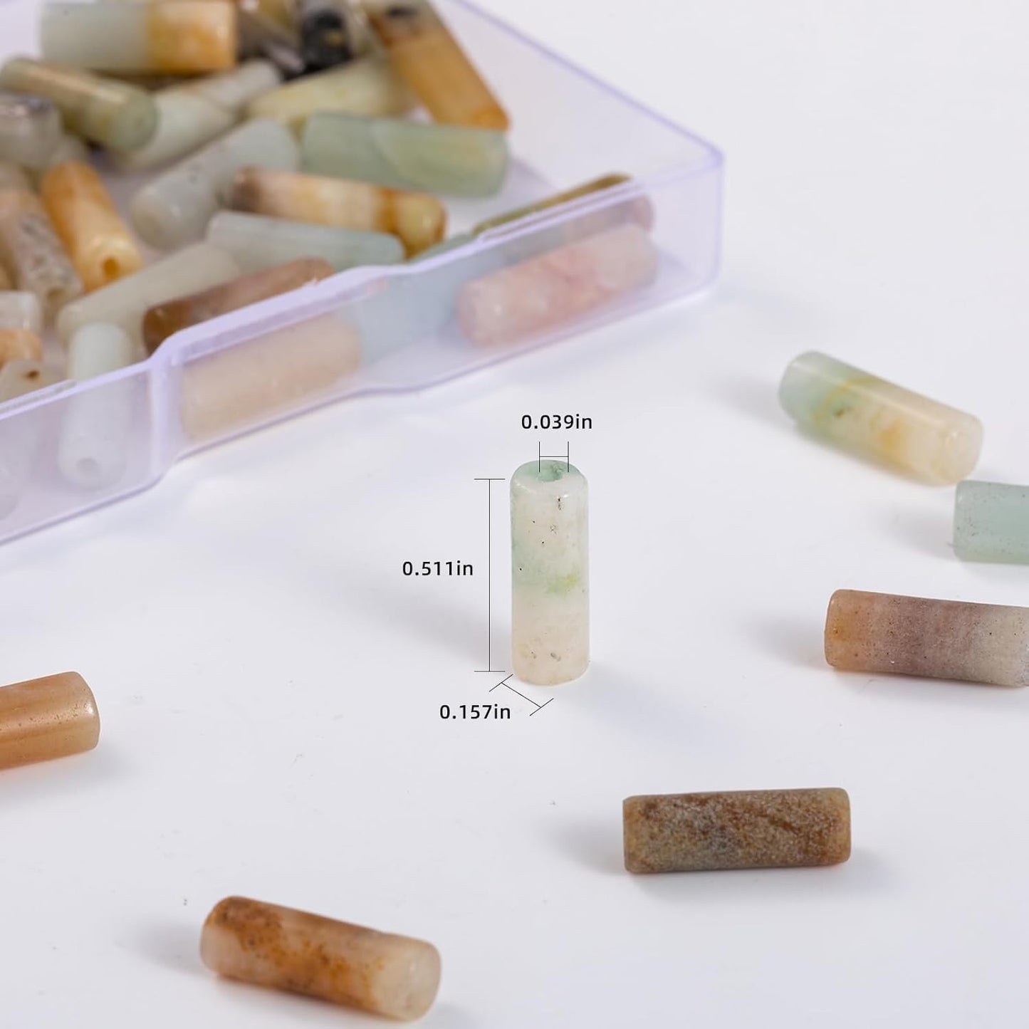 Natural Amazonite Cylinder Tube Beads 4x13mm 38cm/str Loose Semi Gemstone Stone Beads for Making Bracelets Necklace Earrings