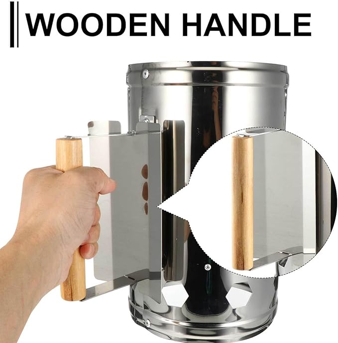 Angoily Fast Charcoal Chimney Starter Barrel for Outdoor BBQ Grill Tool Rust-Resistant Fire Starter for Camping Tailgate Backyard Cooking Compatible with Charcoal Barbecue and Grill