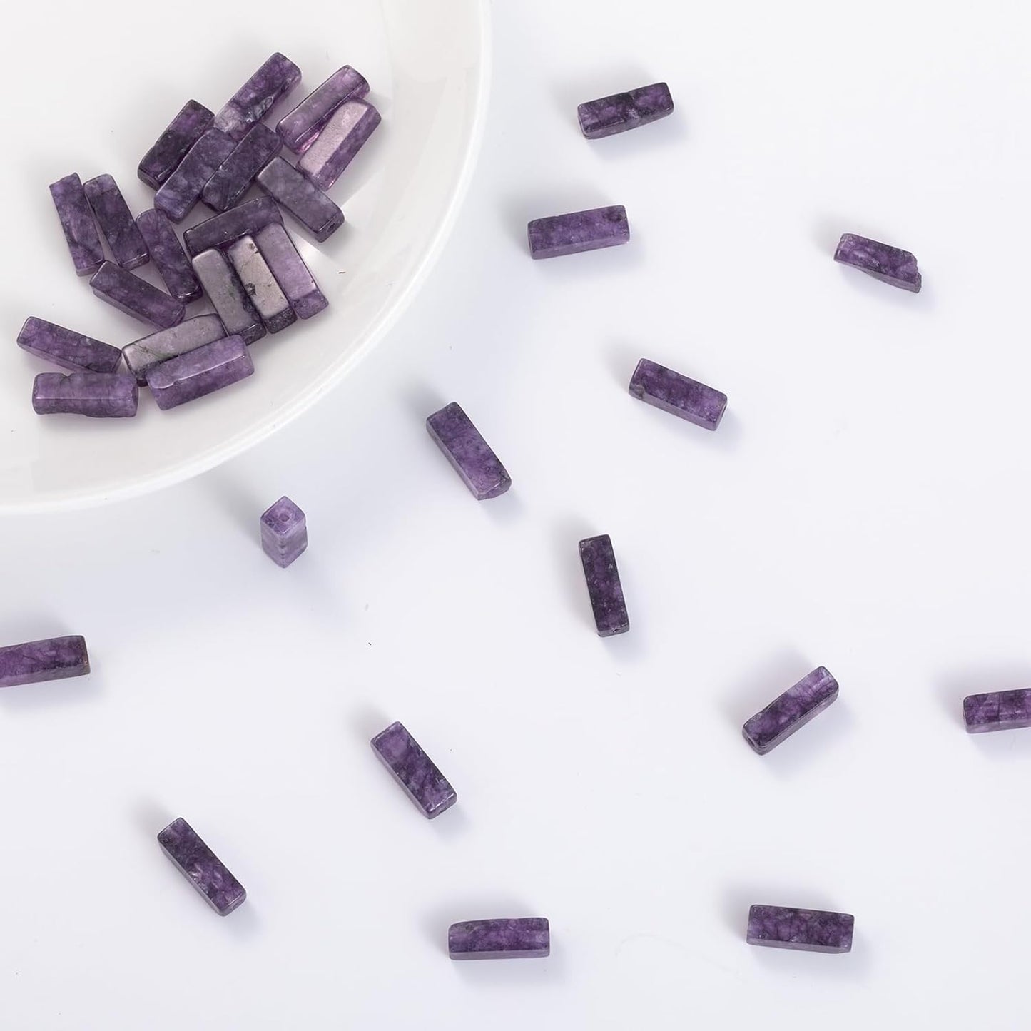 Natural Amethyst Rectangle Tube Beads 4x13mm 38cm/str Loose Semi Gemstone Stone Beads for Making Bracelets Necklace Earrings