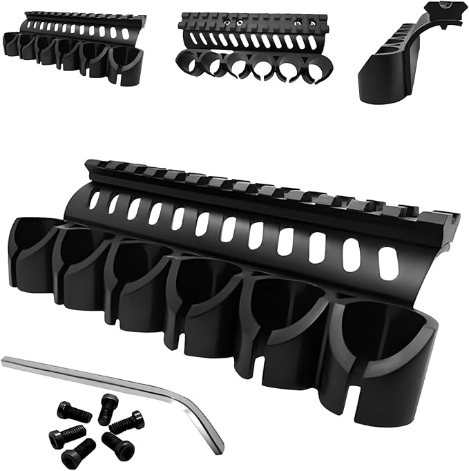 Gotical – Quick Detach Saddle Side 12 Gauge 6 Round Shell Holder Carrier Plate Carrier Kit Mossberg 500/590 Side Saddle & Durable