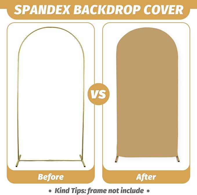 MODFUNS Mixed Color Arch Backdrop Covers 4ft 5ft 6ft Khaki Beige White Spandex Arch Cover Set of 3 Fitted Arch Covers Stetchy Backdrop Chiara Arch Cover for Wedding Ceremony Birthday Party Arch Decor