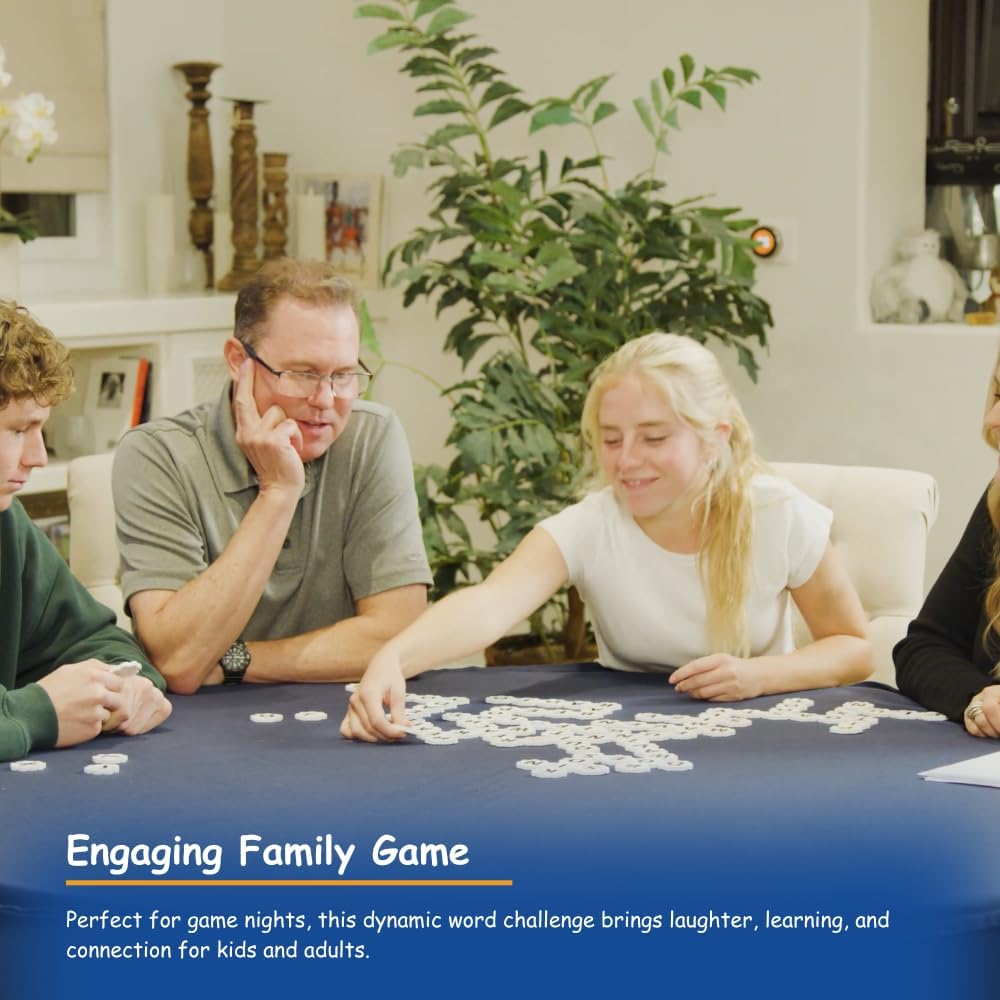 Word Strategy Game with Travel Bag, Word Puzzle for Adults, Family, and Kids, Fun Game for Ages 8+, 1-4 Players