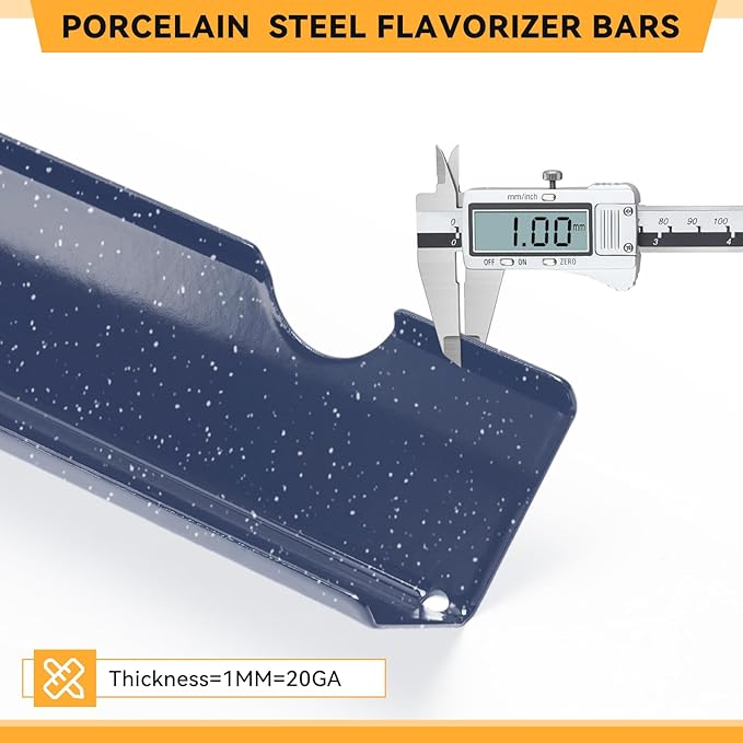 17.1 Inch Porcelain Steel Flavorizer Bars for Weber Genesis Grill Parts, for GS4 Genesis II/II LX 300, II E-310, II E-315, II E-335, II LX-340 Replacement Parts 66795, 5 Pcs