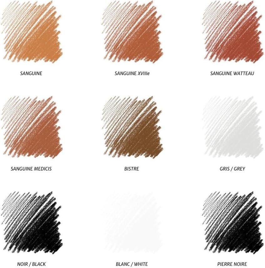 Conté à Paris Studio Sketch Set, Pencils and Carrés Crayons, Assorted