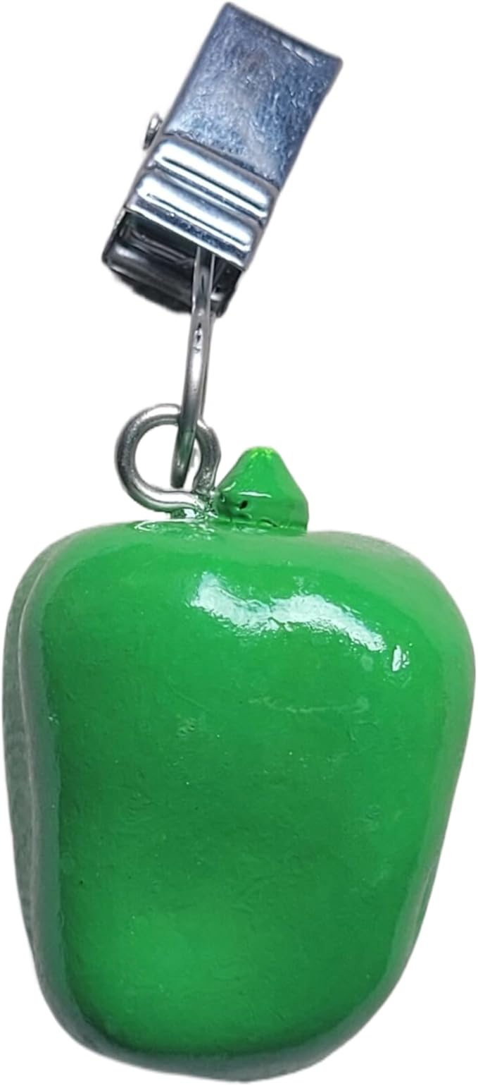 TwoFish Home Set of 4 Green Capsicum Resin Tablecloth Weights Clips Green Capsicum Handicraft Tablecloth Clamps Pack of 4