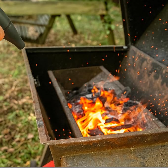 BlazeBoost Jet Air Blower - Jump Start Your Fireplace, Fire Pit,Charcoal Grill Or Campfire by Delivering A Ridiculous Amount of Oxygen to Your Fire 100,000 RPM Power with Rechargeable Battery