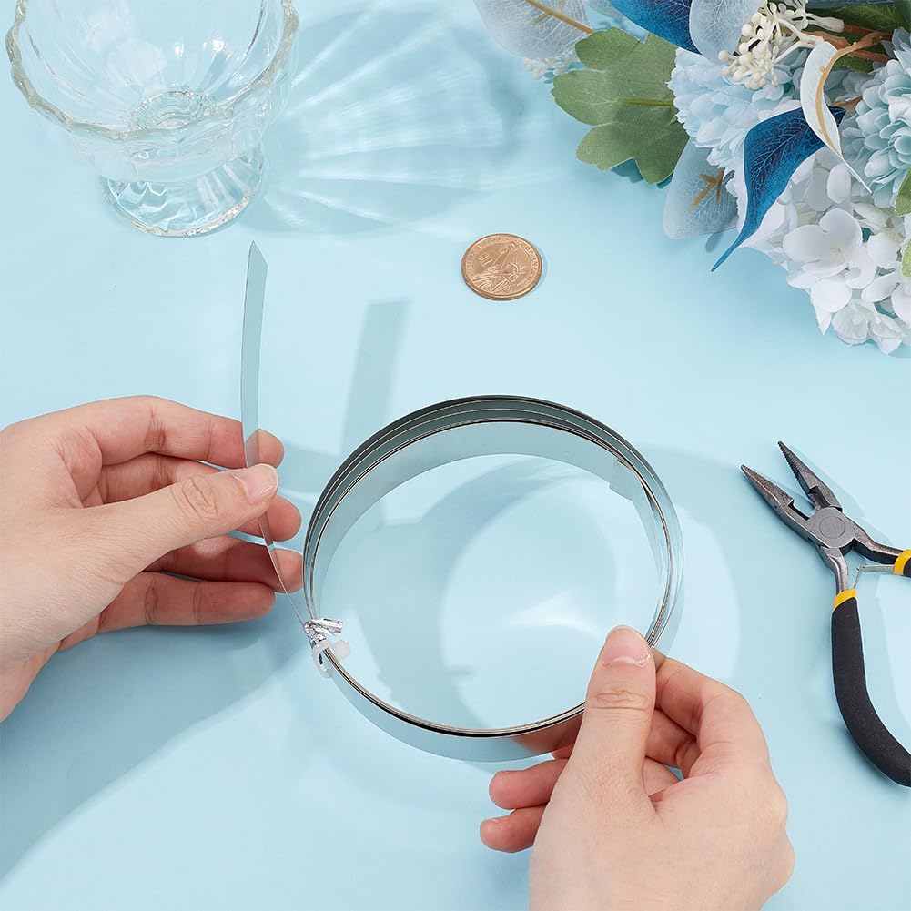 BENECREAT 9.84 Feet 32Gauge Flat Nickel Silver Wire, 18mm Wide Flat Bezel White Copper DIY Bezel Setting Wire for DIY Jewelry Craft Making Gem Wrapping