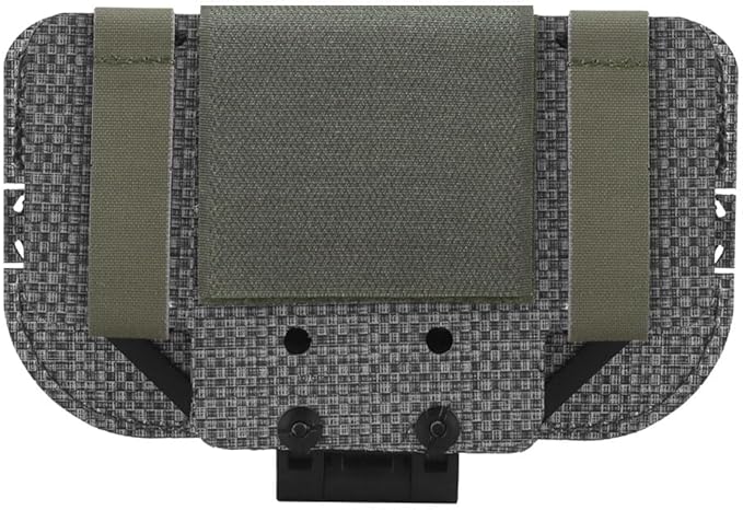 Let Me Be Airsoft Plate Carrier Molle Phone Carrier Outdoor Lightweight Navigation Board，Wide Angle Foldable Phone Holder Chest Rig Hovering Mount Tactical Vest Accessory (Ranger Green)