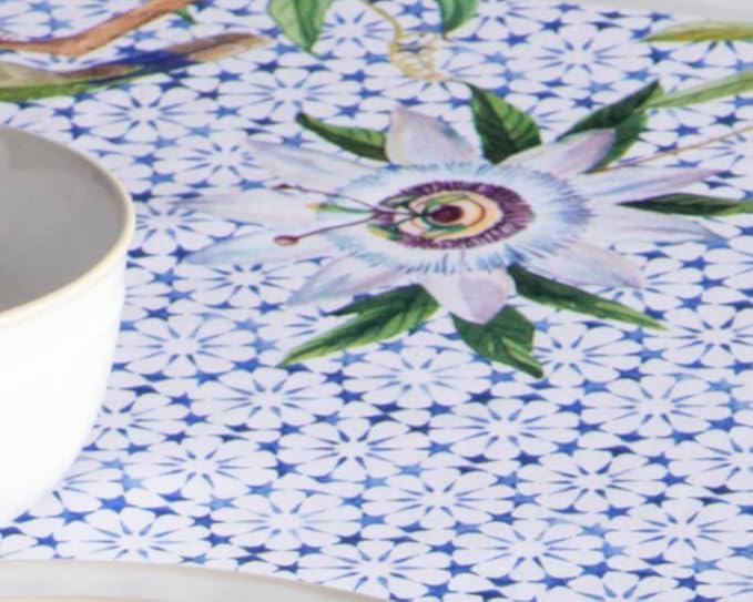 Maison d' Hermine Table Cloth Rectangle Table 100% Cotton 70 x 108 Inches Tablecloth Reusable Decorative for Dining Room, Farmhouse, Home, Party, Festive & Wedding Spring Summer - Passiflora