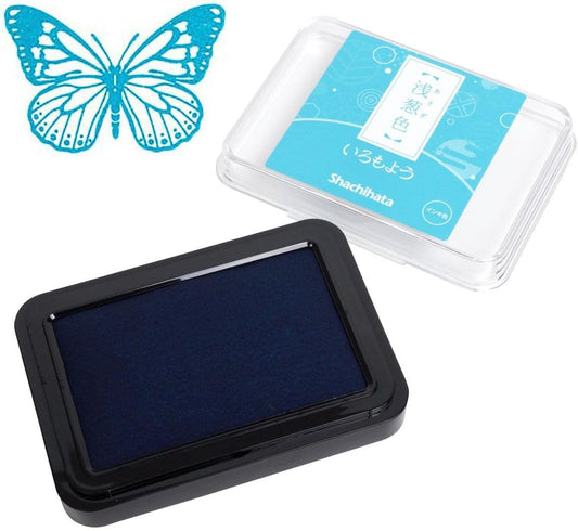 IROMOYO Stamp PAD, Traditional Japanese Ink Colour, Oil-Based Ink pad - Turquoise