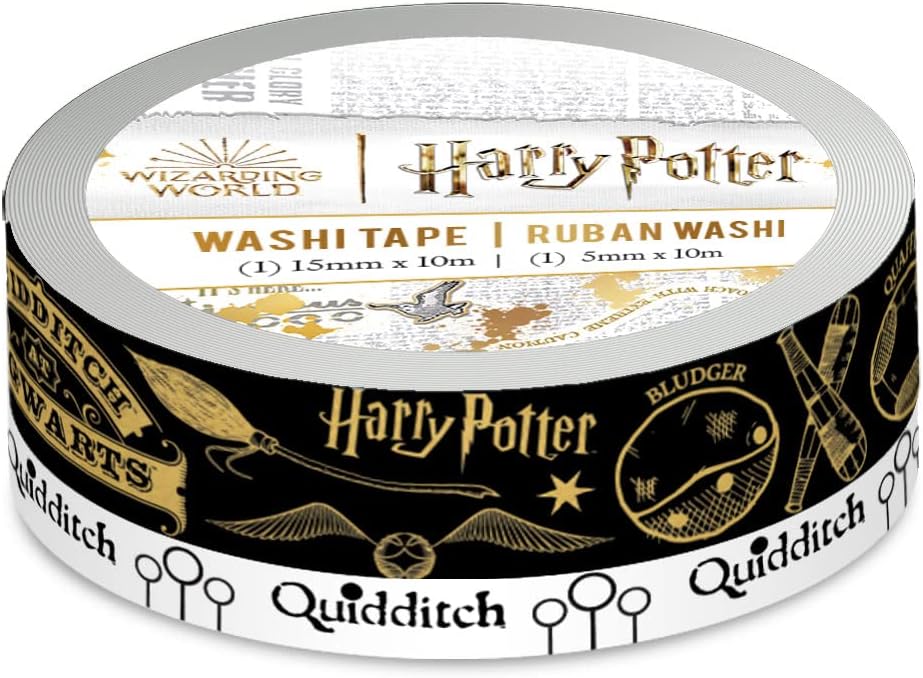 Paper House Productions Harry Potter Quidditch Match Set of 2 Foil Accent Washi Tape Rolls for Scrapbooking and Crafts