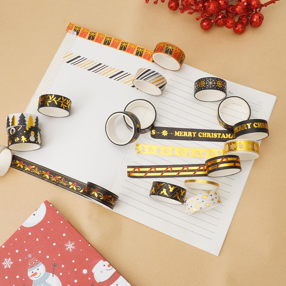 17 Rolls Christmas Washi Tape Set Holiday Washi Tape for Journaling Decorative Tapes Christmas Packing Tape Designs Journaling Kit for Women Gifts for Daughter Granddaughter Stocking Stuffer for Women