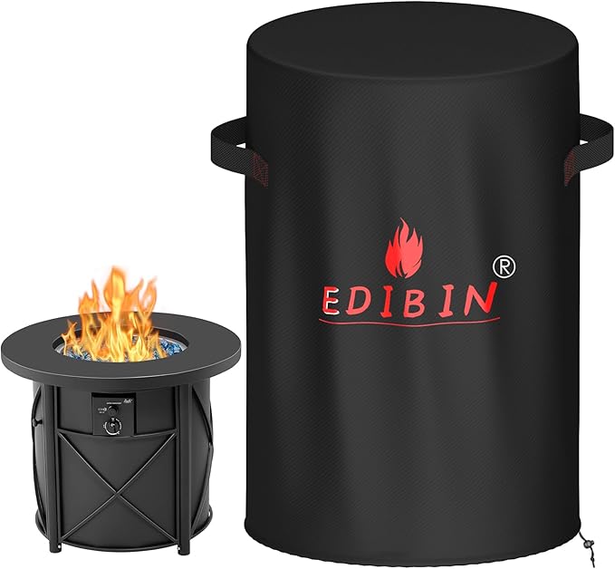 31 inch Round Fire Pit Cover for Bali Outdoors 30 in Round Fire Pit Table, 31" D x 25.5" H Waterproof Cover for Bali Outdoors 30inchFire Pit