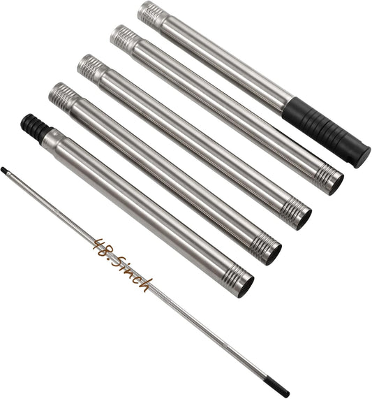 Paint Roller Extension Poles, 5 Piece Painting Extension Pole Extends to 48.5" Stainless Steel Telescopic Rod for Paint Roller Brushes to Easily Brush The Ceiling