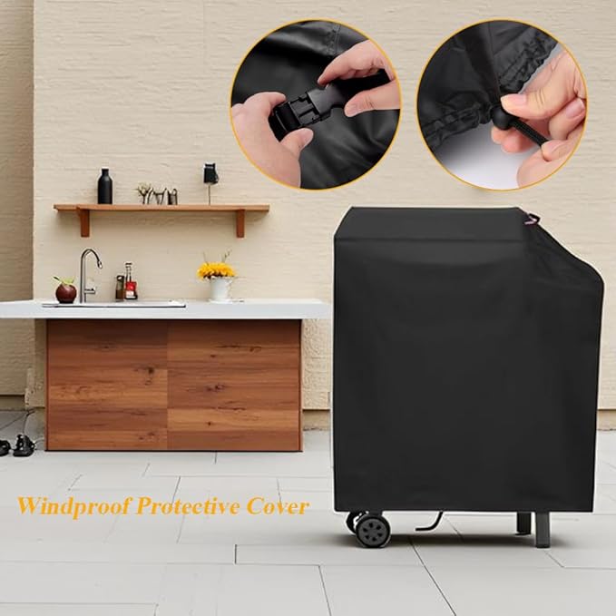 Charcoal Grills Cover for Feasto BBQ Charcoal Grill, Waterproof Outdoor Grill Cover BBQ Grill Cover Barbeque Grill Cover (Cover Only) - 46" L×26" W×43" H, Black