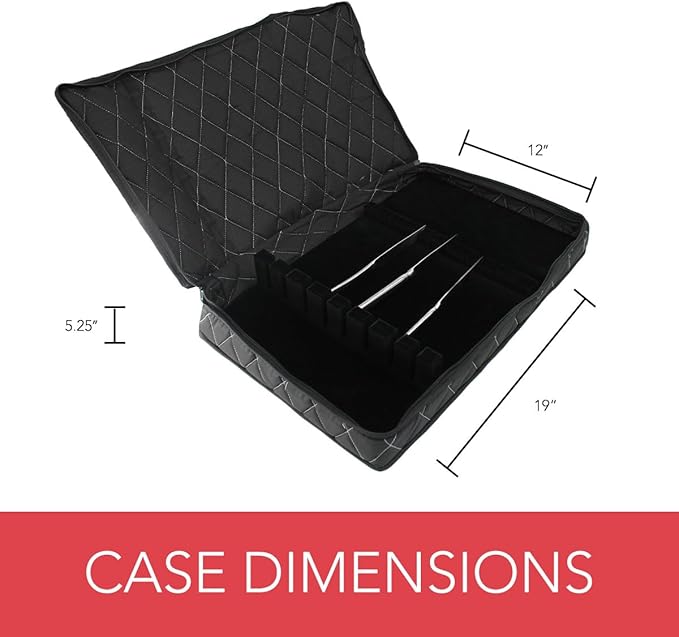LAMINET Quilted Dinnerware Storage Case (Flatware, Black A)