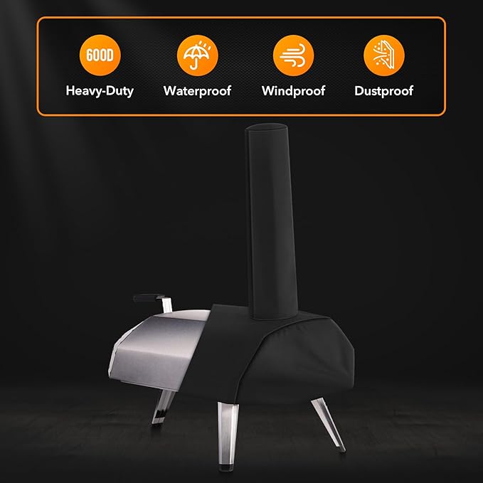 ZBXFCSH Heavy Duty 600D Polyester Cover Compatible with Ooni Karu 12 Pizza Oven Aidpiza 12" Wood Pellet Pizza ovens and Big Horn Stainless Steel 12'' Pizza Grill Oven Accessories