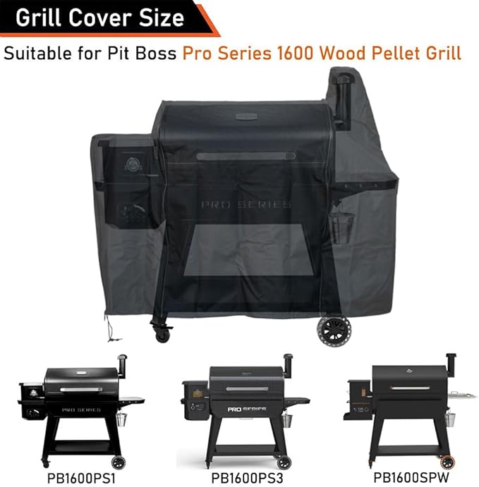 ZJYWSCH Grill Cover for Pit Boss Pro Series 1600 Wood Pellet Grill Smoker PB1600PS1 PB1600PS3 Sportsman 1600 Heavy Duty Waterproof PitBoss 1600 Grill Cover