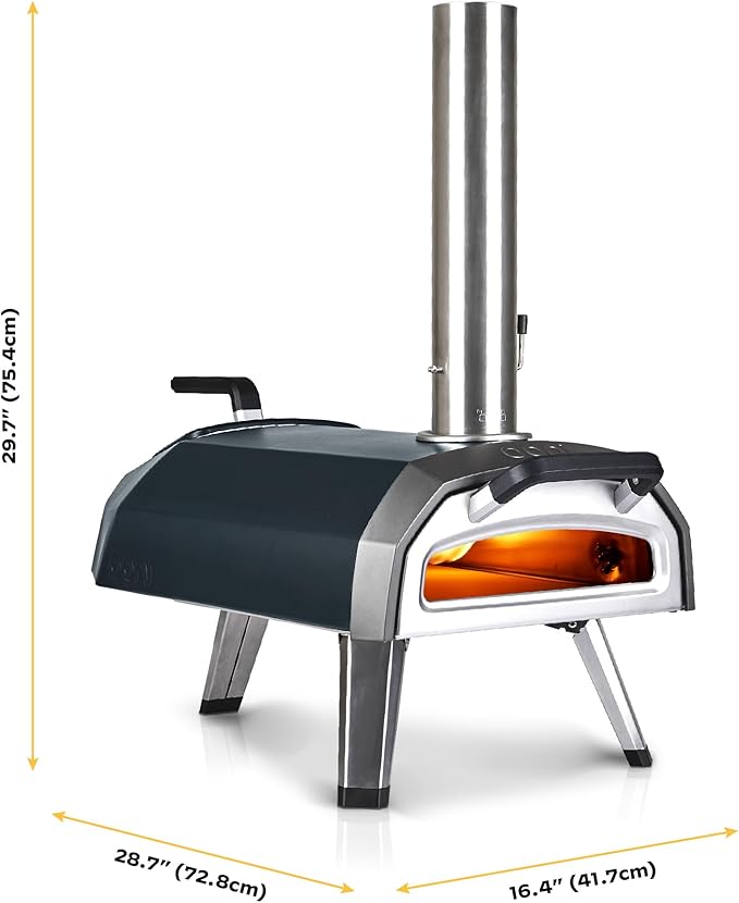 Ooni Karu 2 Multi-Fuel Outdoor Pizza Oven - Wood and Gas Outdoor Pizza Oven with Pizza Stone & Intergrated Thermometer, Pizza Oven Outdoor, Dual Fuel 12 Inch Pizza Maker, Outdoor Cooking Grill