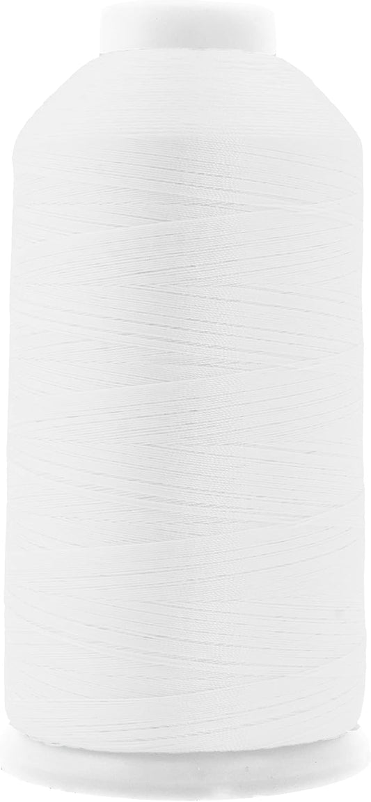 Mandala Crafts Bonded Nylon Thread - White Heavy Duty Sewing Threads - 415 YDs Size 346 210D T350 Tex 350 Thread for Leather Jeans Weaving Outdoor Marine Upholstery