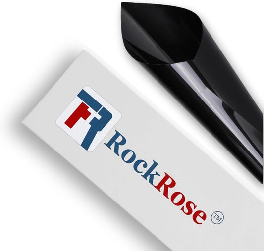 Rockrose Professional Blackout Home Tint Window Film - Sun Blocking Window Privacy Film for Home Offices - Room Darkening Dark Black Out Home Day Sleep Light Blocker Size 36in X 15ft Total Blackout