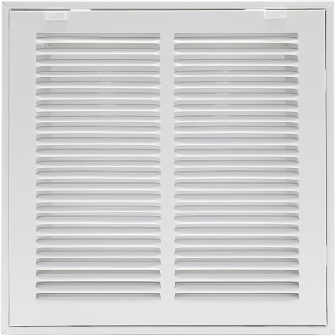 12"W x 12"H [Duct Opening Size] Steel Return Air Filter Grille - Removable Face/Door for 1 inch Filters -HVAC Vent Cover Grill - White [Outer Dimensions: 14 5/8"W X 14 5/8"H]