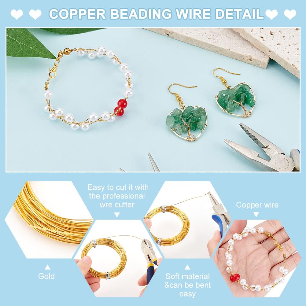 BENECREAT 26Gague 49.2 Feet Real 18K Gold Plated Square Brass Wire, Gold Soft Jewelry Wire for Necklace and Bracelet Making